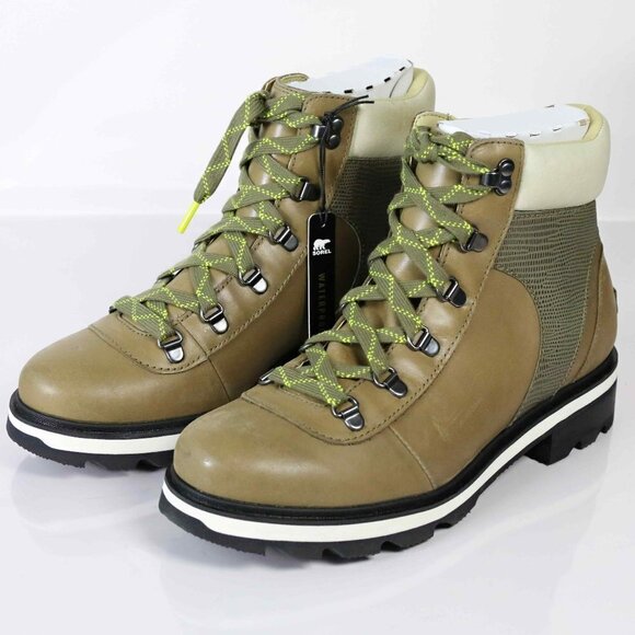 NWT! Sorel Lennox Hiker STKD Waterproof in Stone Green, Laurel Leaf, Size 11 - Picture 1 of 12